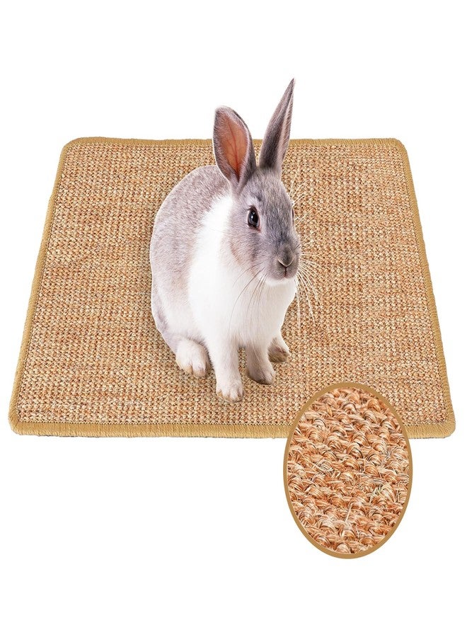 Mooydee Rabbit Scratching Pad, 16 x 12 Inch Natural Sisal Bunny Scratch Mat Scratcher Mats Claws and Teeth Care for Biting Sleeping Nesting Small Animal Bedding Chew Toys Bed Play Toy (Brown, 1Pc) - Image 1